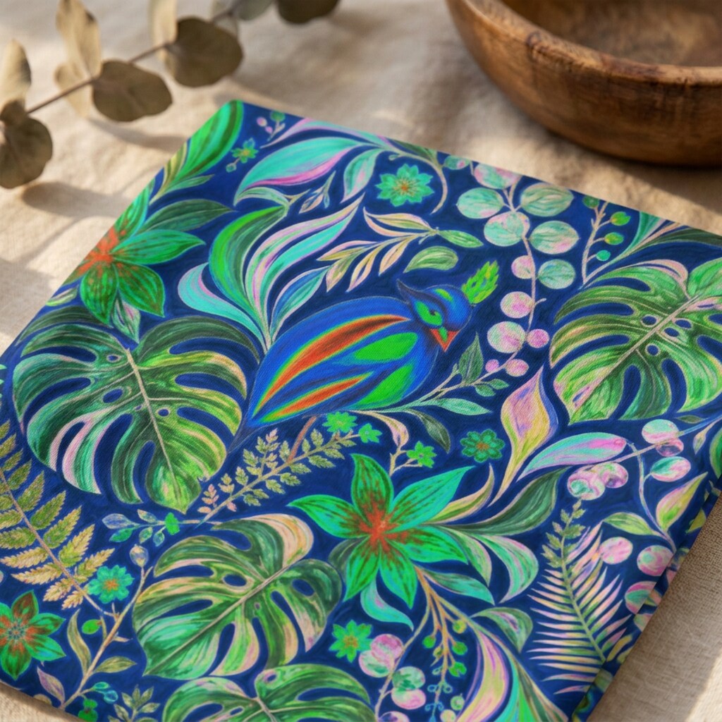 Tropical Bird Garden Cotton T-Shirt | SAGE RIO