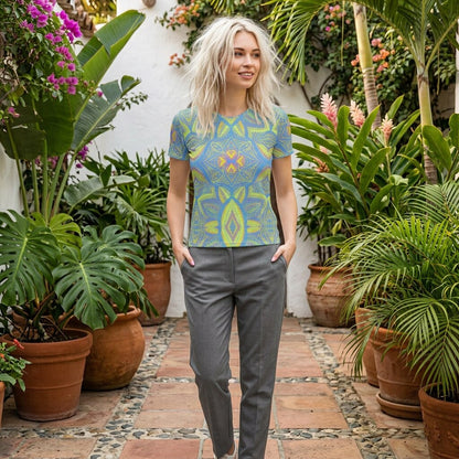Electric Citrus Mosaic Cotton T-Shirt | SAGE RIO
