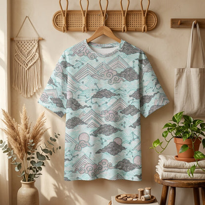 Celestial Mountain Mist Cotton T-Shirt | SAGE RIO
