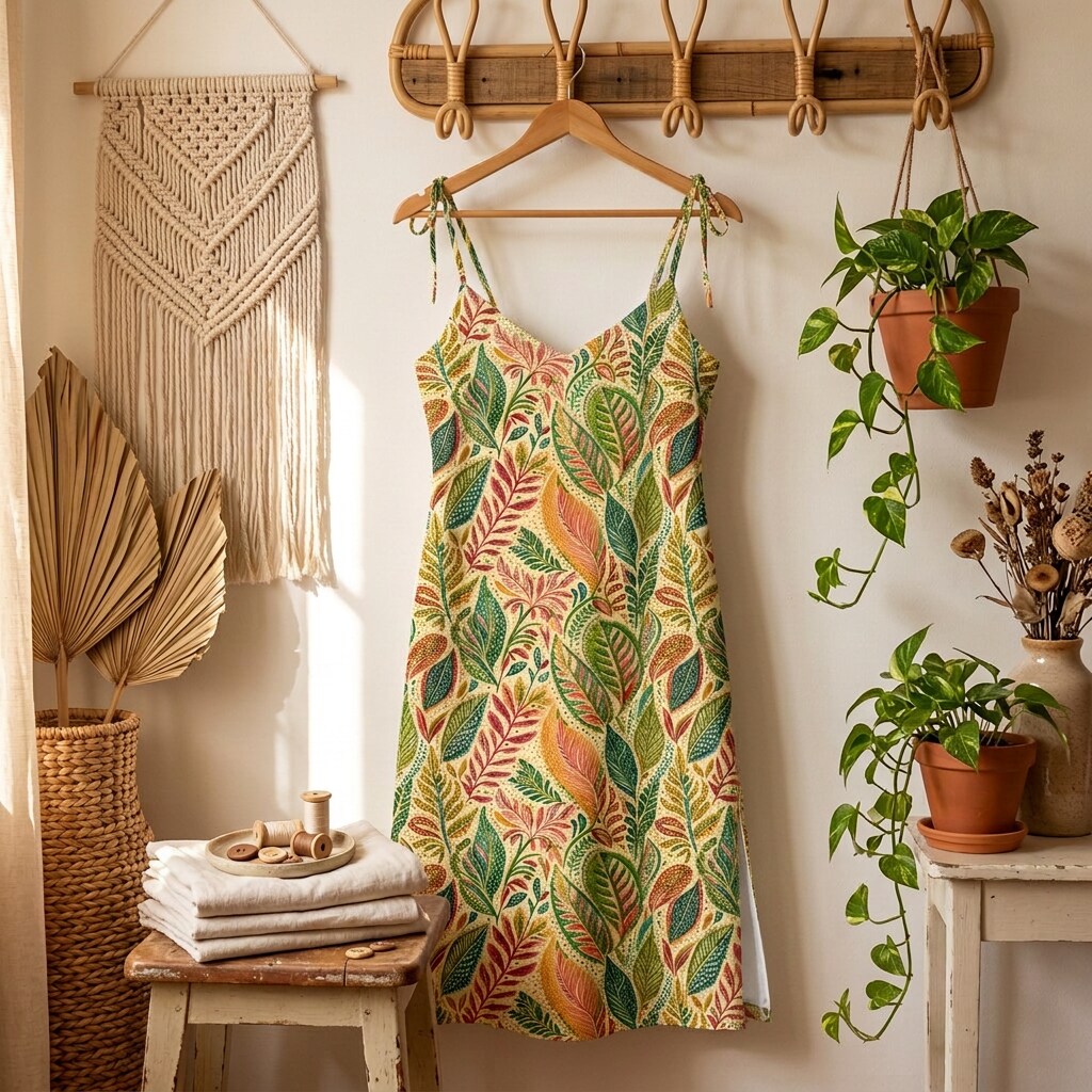Sunlit Canopy Chiffon Midi Dress | SAGE RIO