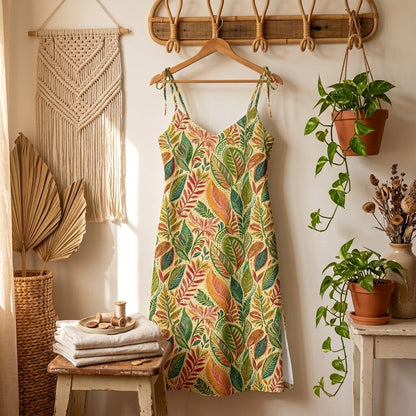 Sunlit Canopy Chiffon Midi Dress | SAGE RIO
