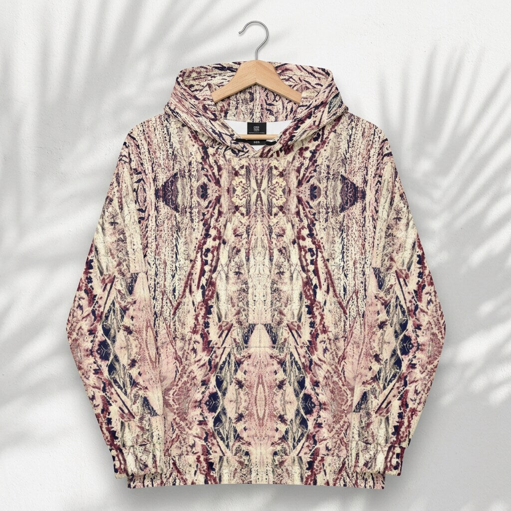 Blush Tapestry Mirage Fleece Hoodie Sweatshirt | SAGE RIO