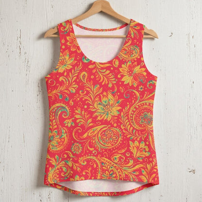 Sunset Paisley Garden Cotton Tank Top | SAGE RIO