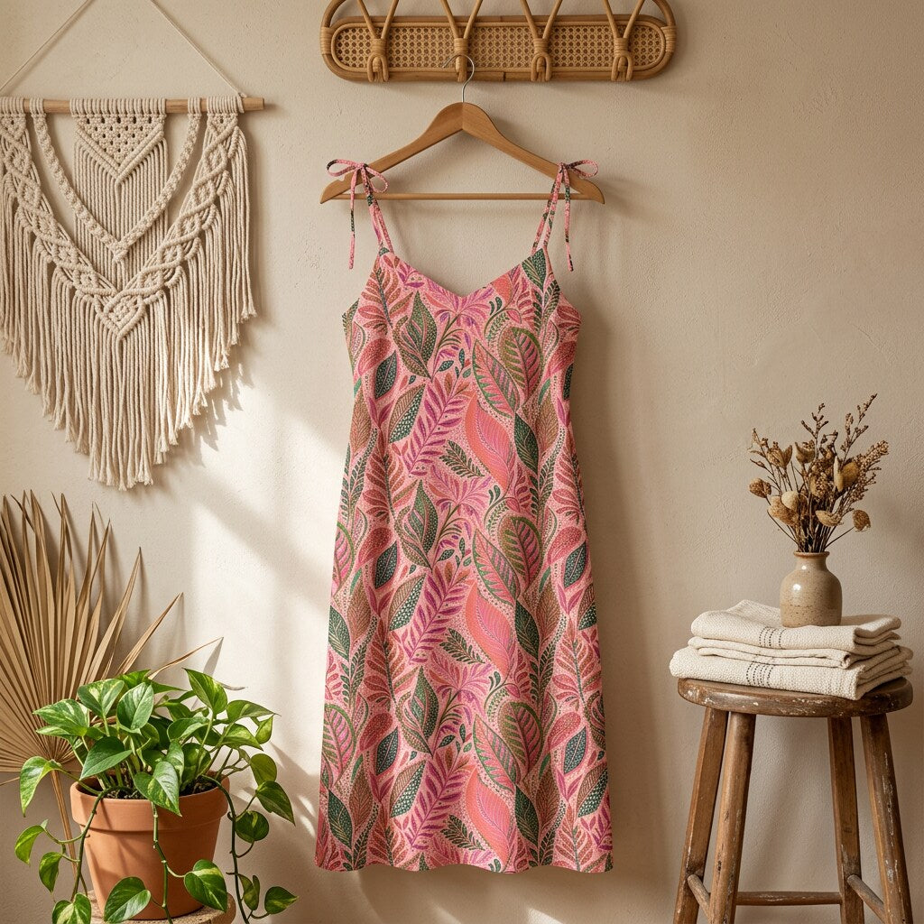 Coral Canopy Chiffon Midi Dress | SAGE RIO