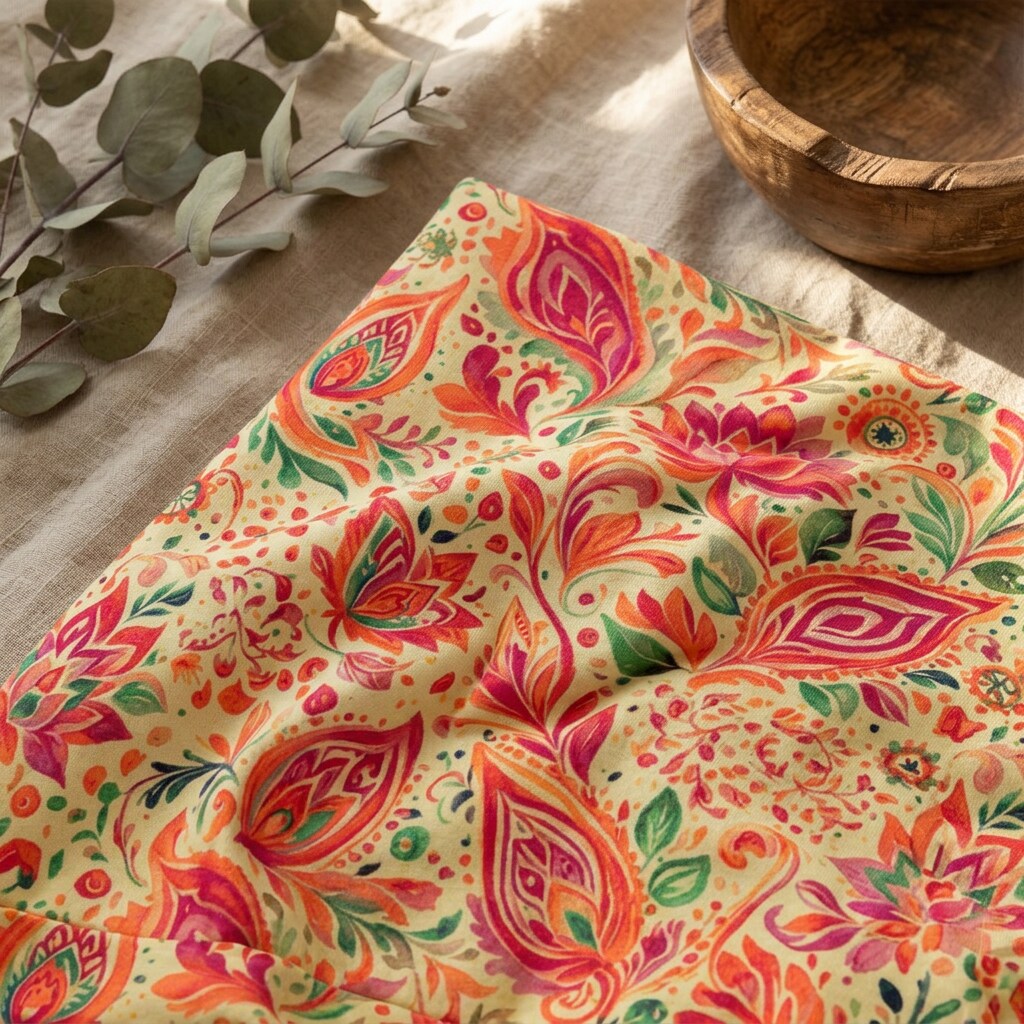 Sunset Paisley Lotus Oversized Cotton Sweatshirt | SAGE RIO