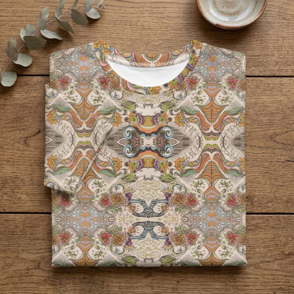 Bohemian Tapestry Garden Cotton T-Shirt | SAGE RIO