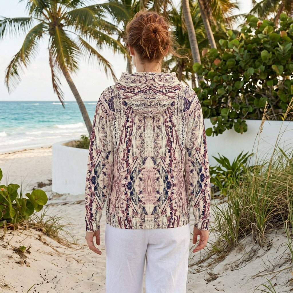 Blush Tapestry Mirage Fleece Hoodie Sweatshirt | SAGE RIO
