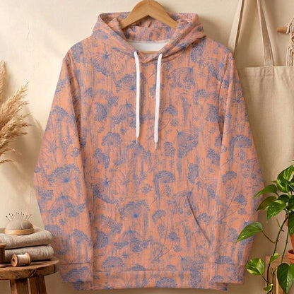 Coastal Wildflower Peach Fleece Hoodie Sweatshirt | SAGE RIO