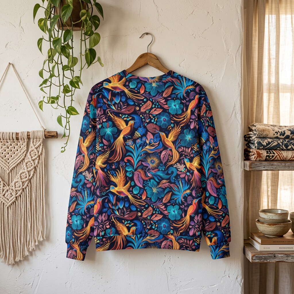 Tropical Flight Jewel Oversized Sweatshirt | SAGE RIO