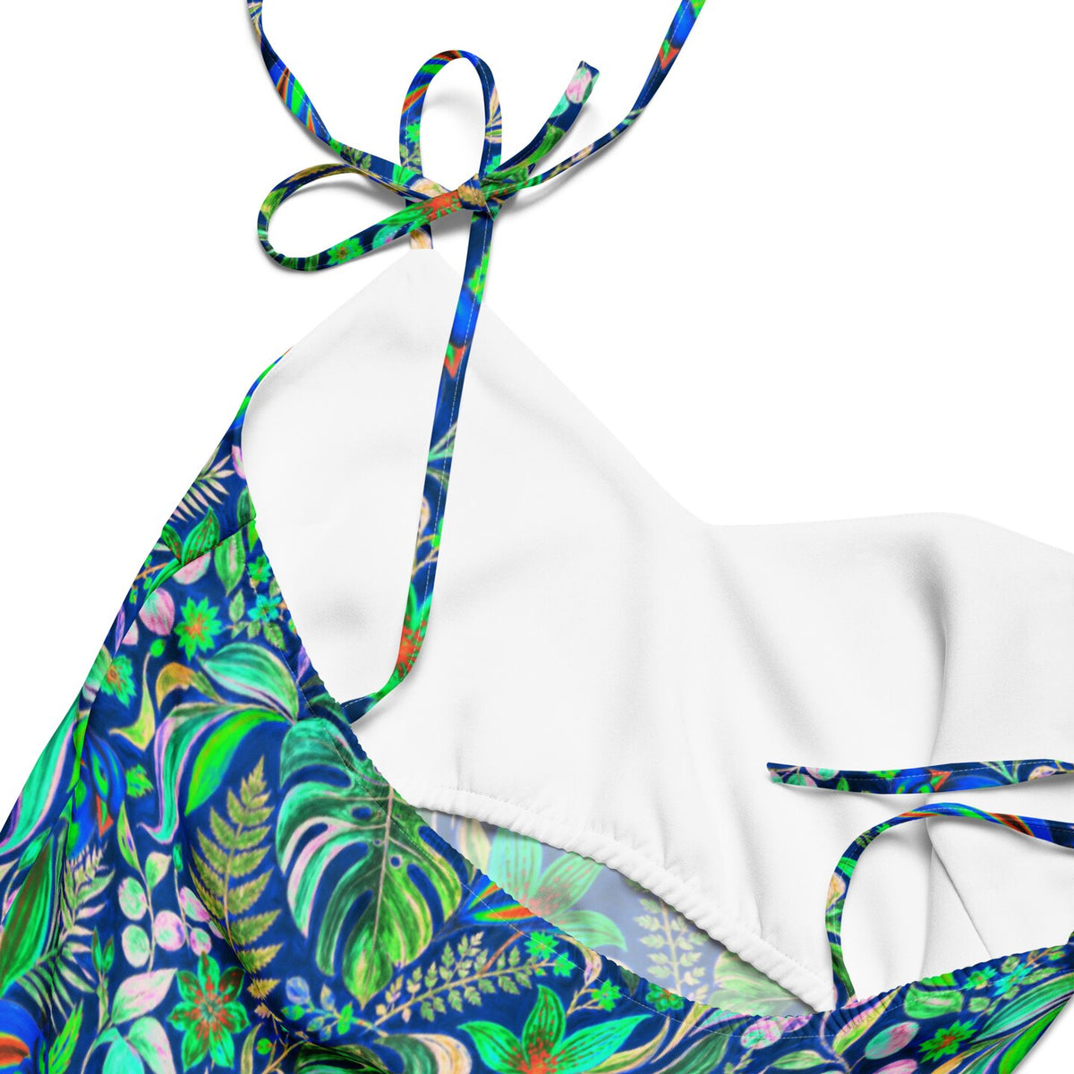 Electric Blue Tropical Botanical Chiffon Midi Dress | SAGE RIO