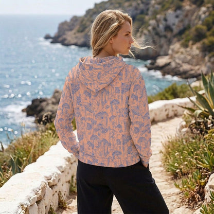 Coastal Wildflower Peach Fleece Hoodie Sweatshirt | SAGE RIO