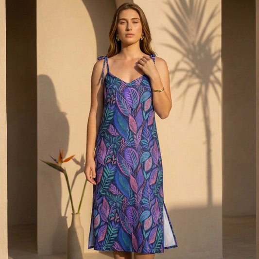 Twilight Botanica Chiffon Midi Dress | SAGE RIO