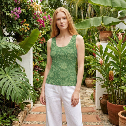 Sage Paisley Garden Cotton Tank Top | SAGE RIO