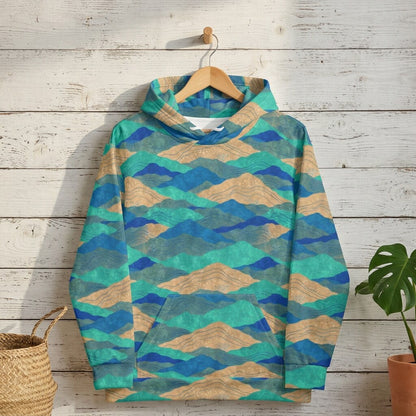 Coastal Mountain Tides Fleece Hoodie Sweatshirt | SAGE RIO