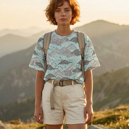 Celestial Mountain Mist Cotton T-Shirt | SAGE RIO