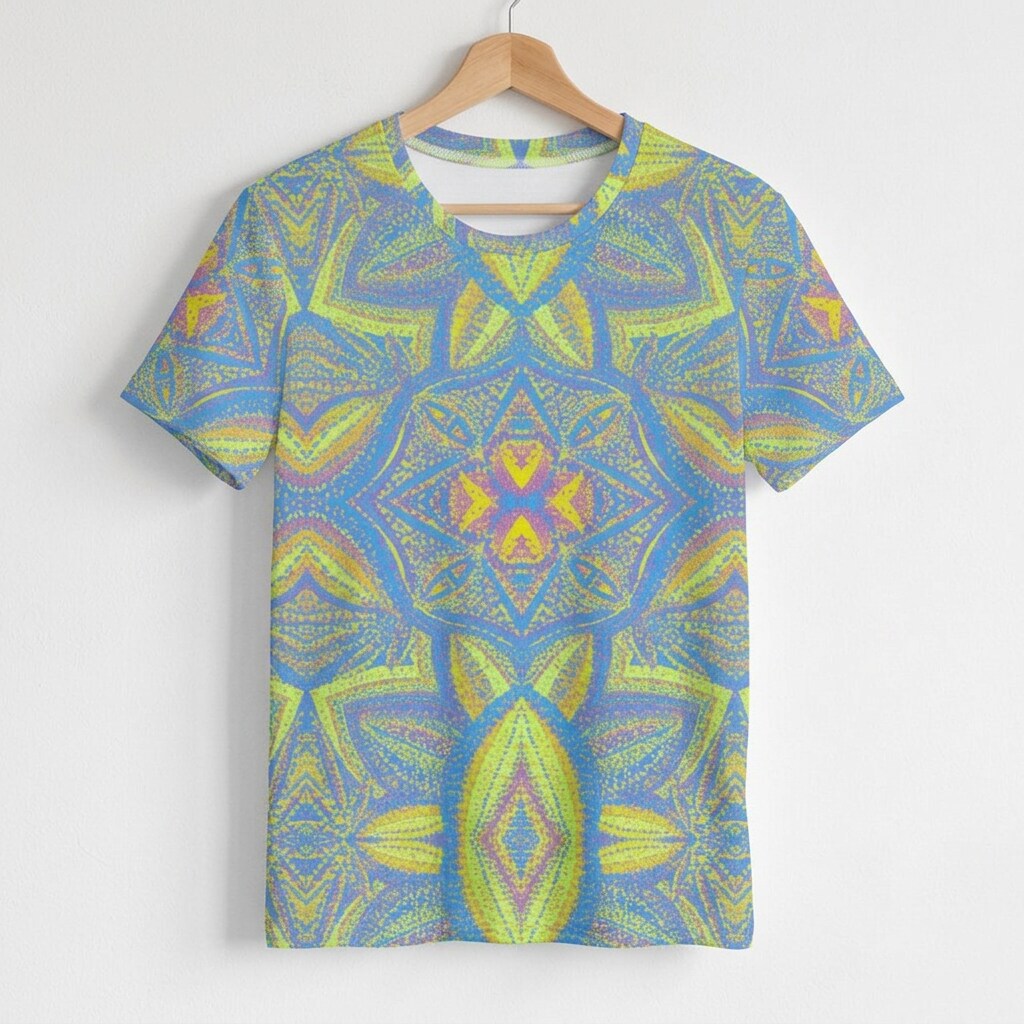 Electric Citrus Mosaic Cotton T-Shirt | SAGE RIO
