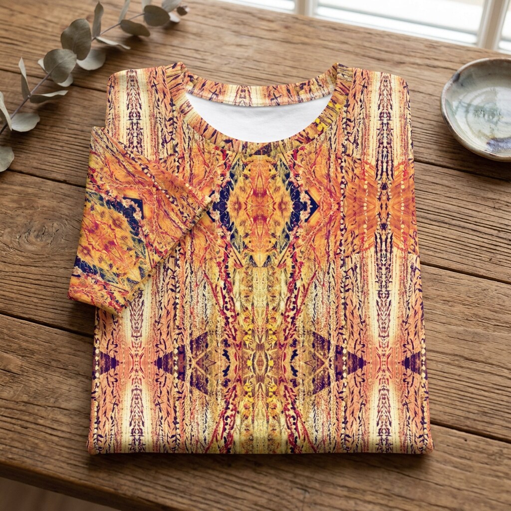 Golden Boho Tapestry Cotton T-Shirt | SAGE RIO