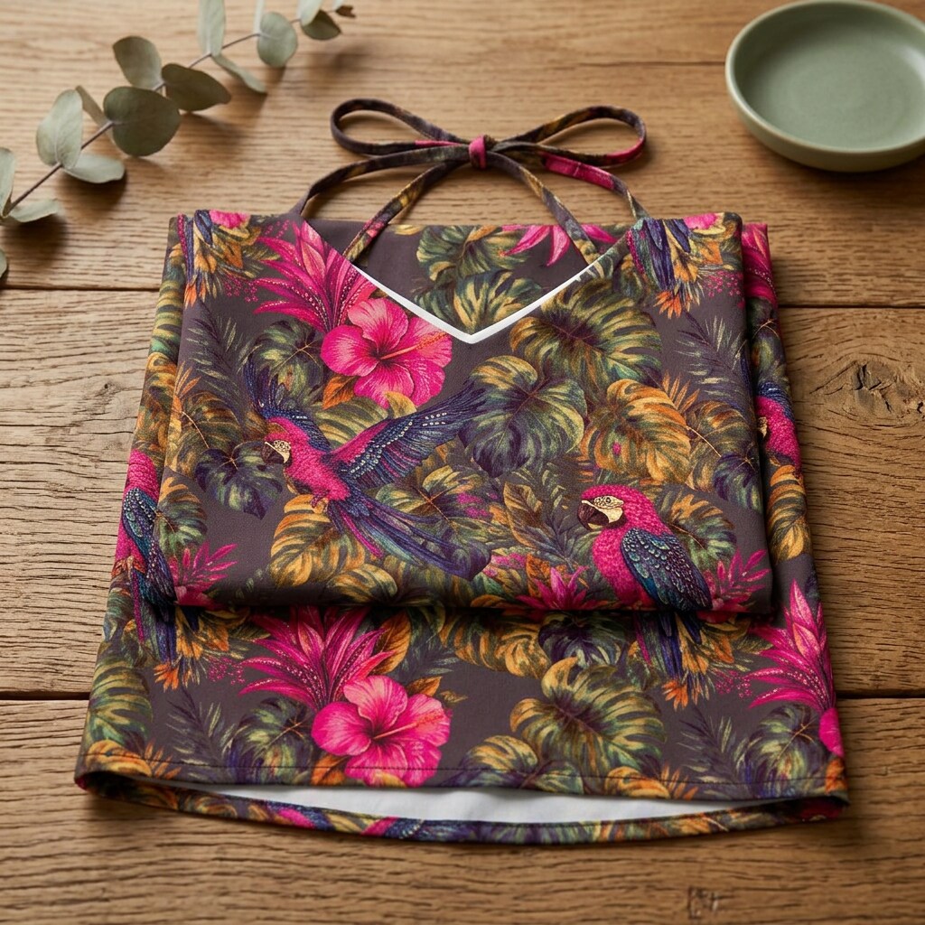 Tropical Parrot Jewel Chiffon Midi Dress | SAGE RIO