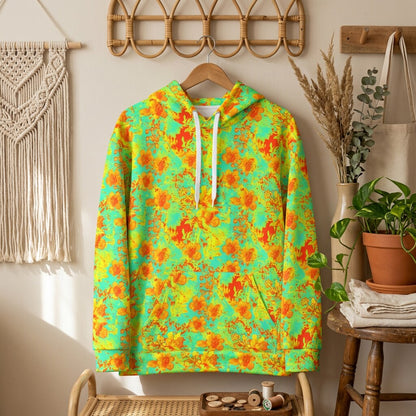 Tropical Citrus Bloom Fleece Hoodie Sweatshirt | SAGE RIO