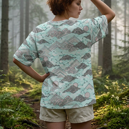 Celestial Mountain Mist Cotton T-Shirt | SAGE RIO