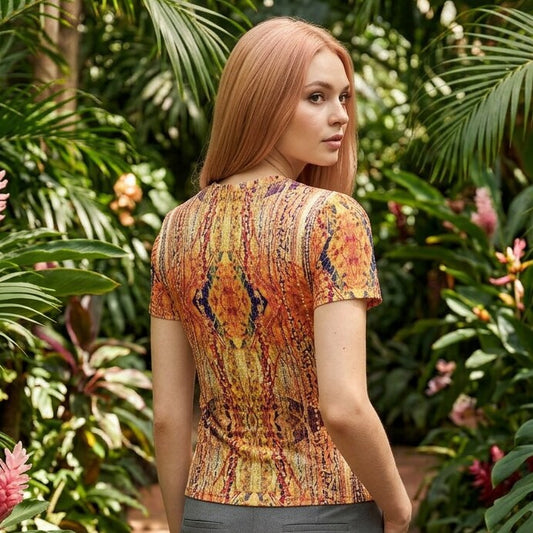 Golden Boho Tapestry Cotton T-Shirt | SAGE RIO