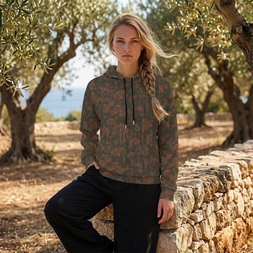 Ember Wildflower Forest Fleece Hoodie Sweatshirt | SAGE RIO