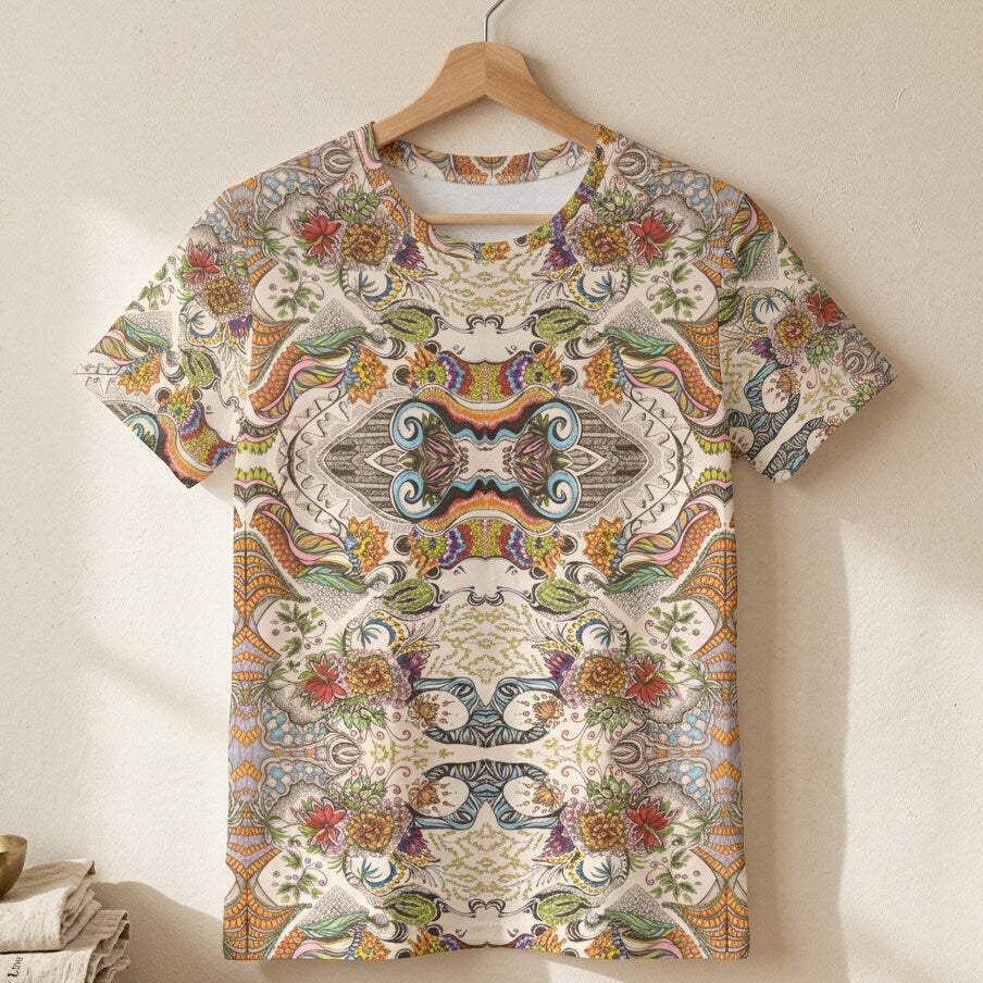 Bohemian Tapestry Garden Cotton T-Shirt | SAGE RIO