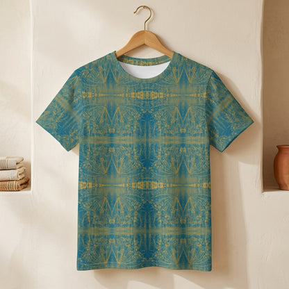 Golden Lagoon Teal Botanical Cotton T-Shirt | SAGE RIO