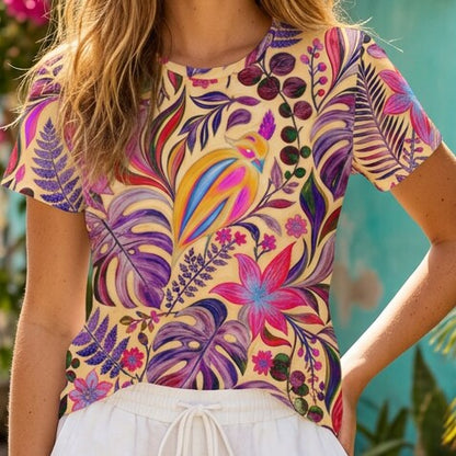 Jewel Jungle Botanical Cotton T-Shirt | SAGE RIO