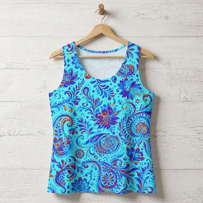 Coastal Paisley Bloom Cotton Tank Top | SAGE RIO